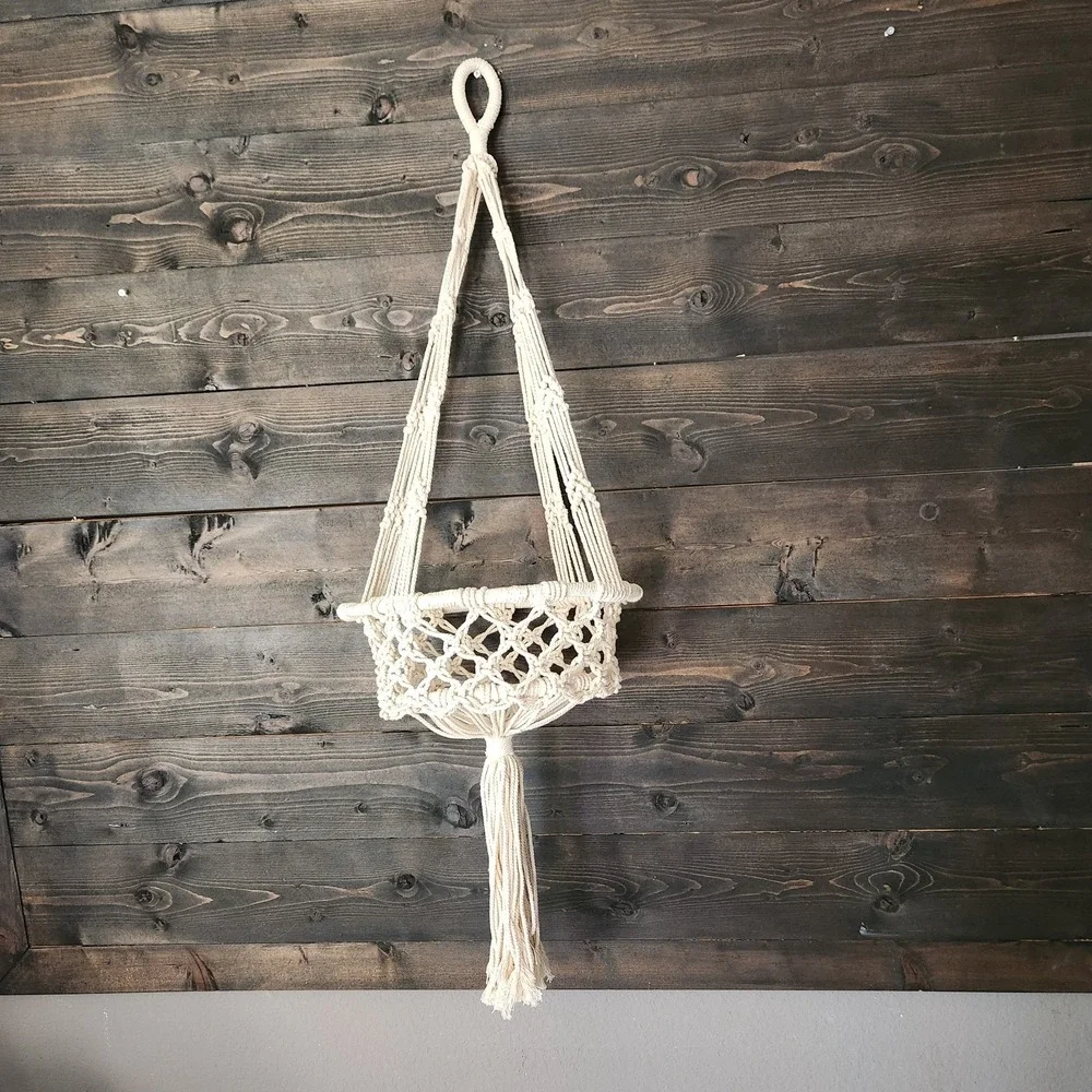 Handmade Macrame Plant Hanger Basket Boho Tassel Indoor Hanging‎ Planter Cotton